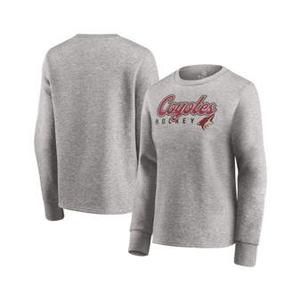 Women's Heathered Gray Arizona Coyotes Fan Favorite Script Pullover Sweatshirt