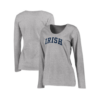 Women's Branded Heathered Gray Notre Dame Fighting Irish Arch Long Sleeve T-shirt