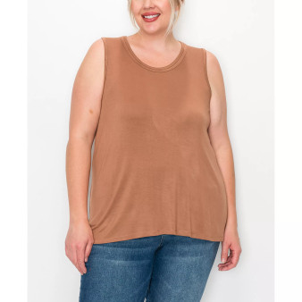 Plus Size Scoop Neck Swing Tank Top