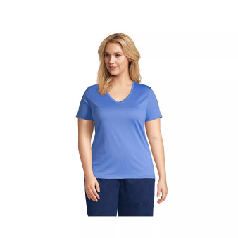 Women's Plus Size Relaxed Supima Cotton Short Sleeve V-Neck T-Shirt