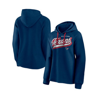 Women's Branded Navy Houston Texans First Contact Raglan Pullover Hoodie
