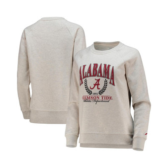 Women's Oatmeal Alabama Crimson Tide Academy Raglan Pullover Sweatshirt
