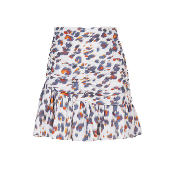 Women's Leopard Print Draped Mini Skirt