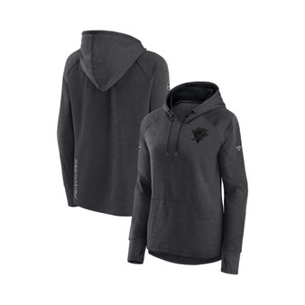 Women's Branded Charcoal Pittsburgh Penguins Authentic Pro Road Performance Raglan Pullover Hoodie
