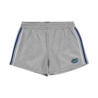 Women's Heathered Gray Florida Gators Plus Size 2-Stripes Shorts