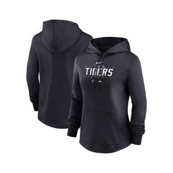 Women's Navy Detroit Tigers Authentic Collection Pregame Performance Pullover Hoodie