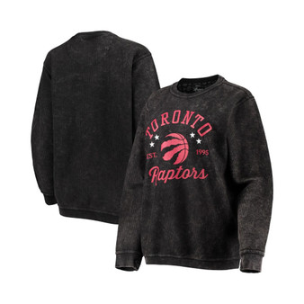 Women's Black Toronto Raptors Slouchy Comfy Cord Crewneck Pullover Sweatshirt