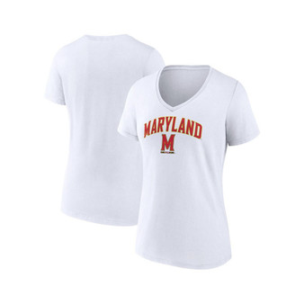 Women's Branded White Maryland Terrapins Evergreen Campus V-Neck T-shirt