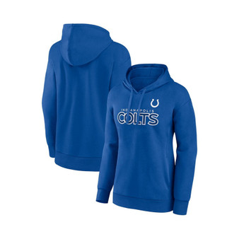 Women's Branded Royal Indianapolis Colts Iconic Cotton Fleece Checklist Pullover Hoodie