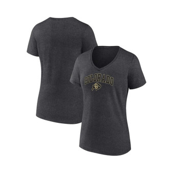Women's Branded Heather Charcoal Colorado Buffaloes Evergreen Campus V-Neck T-shirt
