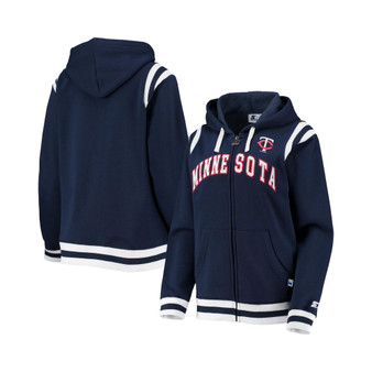 Women's Navy Minnesota Twins Vintage-Like Full-Zip Hoodie
