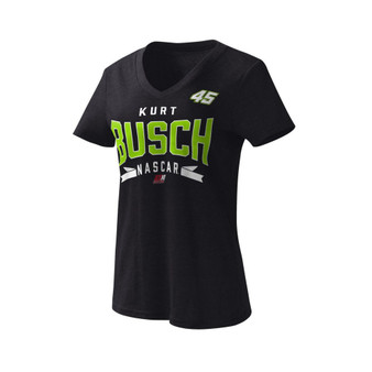Women's Black Kurt Busch Dream Team V-Neck T-shirt