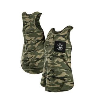 Women's Green, Black Chicago Cubs 2021 Armed Forces Day Brushed Camo Racer Back Tank Top