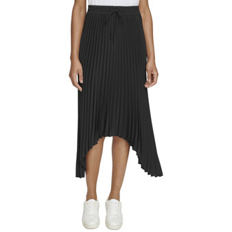 Women's Pleated Drawstring Midi Skirt