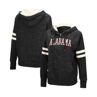 Women's Black Alabama Crimson Tide Speckle Fleece Raglan Full-Zip Hoodie