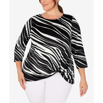 Plus Size Zebra Twist Top