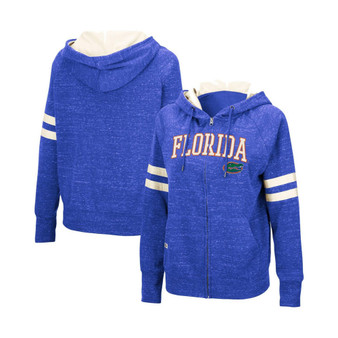 Women's Royal Florida Gators Speckle Fleece Raglan Full-Zip Hoodie