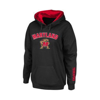 Women's Black Maryland Terrapins Arch and Logo 1 Pullover Hoodie