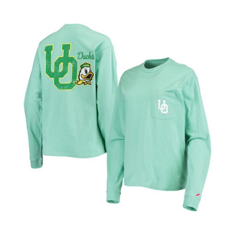 Women's Green Oregon Ducks Pocket Oversized Long Sleeve T-shirt