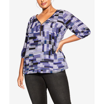 Trendy Plus Size Sexy Fling Print Top