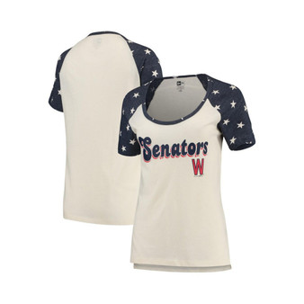 Women's Cream, Navy Washington Nationals Baby Jersey Star Raglan T-shirt