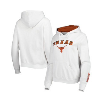 Women's White Texas Longhorns Arch & Logo Pullover Hoodie