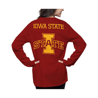 Women's Cardinal Iowa State Cyclones Fight Song The Big Shirt Oversized Long Sleeve T-shirt