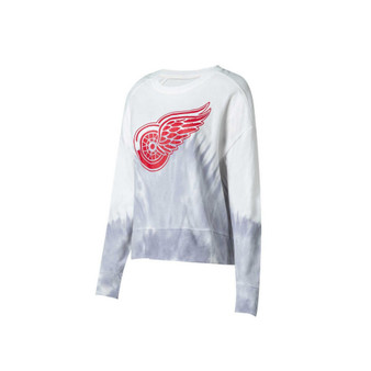 Women's Gray, White Detroit Red Wings Orchard Tie-Dye Long Sleeve T-shirt