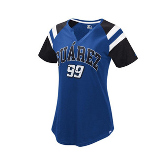 Women's Royal Daniel Suarez Game On Notch V-Neck T-shirt