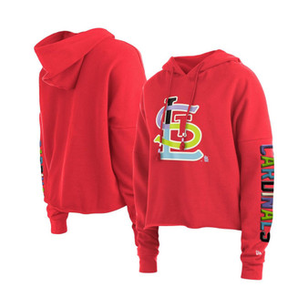 Women's Red St. Louis Cardinals Fashion High Hip Pullover Hoodie