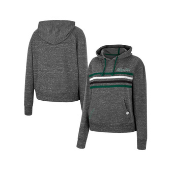 Women's Charcoal Michigan State Spartans Backstage Speckled Pullover Hoodie