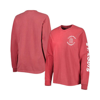 Women's Red St. Louis Cardinals Team Pigment Dye Long Sleeve T-shirt