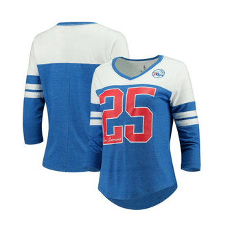 Women's Branded Ben Simmons Royal Philadelphia 76ers Starstruck Name and Number Tri-Blend 3/4-Sleeve V-Neck T-shirt