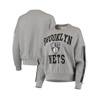 Women's Gray Brooklyn Nets Slouchy Rookie Pullover Sweatshirt