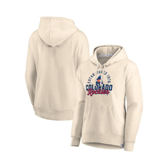 Women's Branded Cream CO Rockies Carry the Puck Pullover Hoodie Sweatshirt
