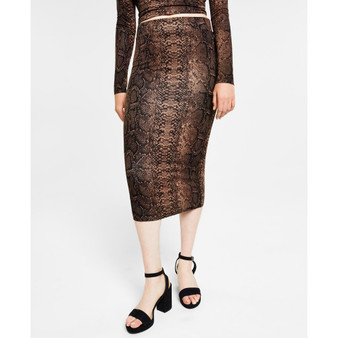 Women's Snake-Print Midi Skirt, Created for Macy's