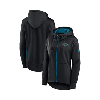 Women's Branded Black San Jose Sharks Authentic Pro Rink Full-zip Hoodie