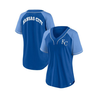 Women's Branded Royal Kansas City Royals Ultimate Style Raglan V-Neck T-shirt