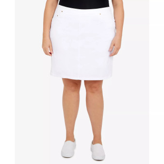 Plus Size Essentials Tech Stretch Pull On Skort with Elastic Wasitband