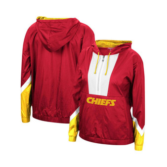 Women's Red Kansas City Chiefs Half-Zip Windbreaker Hoodie