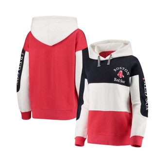 Women's Navy and Red Boston Red Sox Rugby Pullover Hoodie
