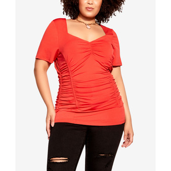Trendy Plus Size All Rouched Top