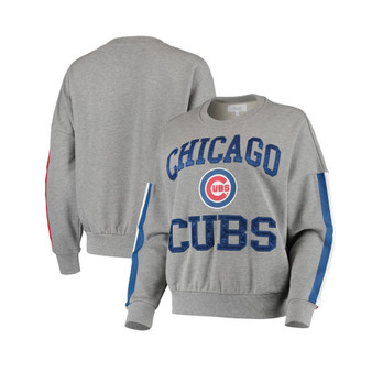 Women's Heathered Gray Chicago Cubs Slouchy Freshman Sweatshirt
