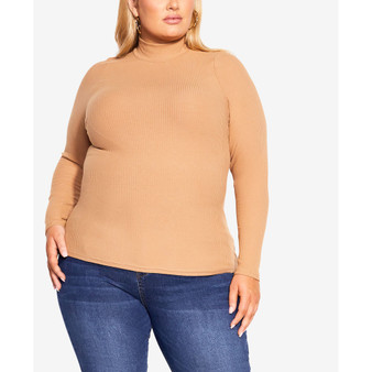 Trendy Plus Size Turtle Neck Top