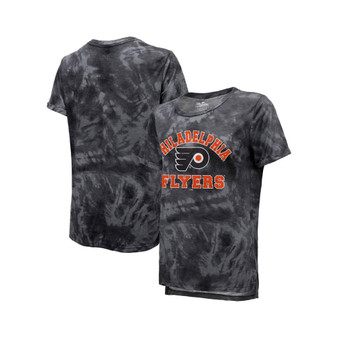 Women's Threads Black Philadelphia Flyers Boyfriend Tie-Dye Tri-Blend T-shirt