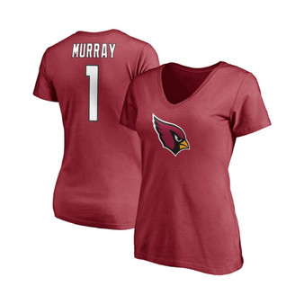 Women's Branded Kyler Murray Cardinal Arizona Cardinals Player Icon Name Number V-Neck T-shirt