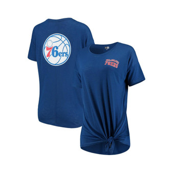 Women's Royal Philadelphia 76ers Side-Tie Slub T-shirt