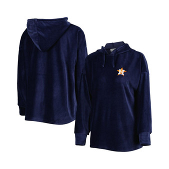 Women's Navy Houston Astros End Line Pullover Hoodie