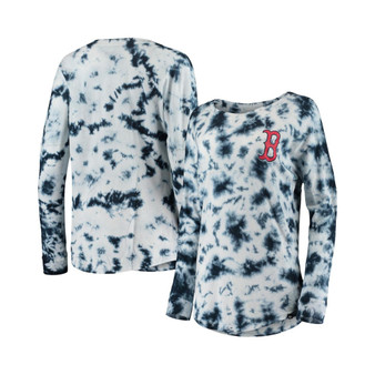 Women's Navy Boston Red Sox Tie-Dye Long Sleeve T-shirt