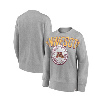 Women's Branded Heathered Gray Minnesota Golden Gophers Jump Distribution Pullover Sweatshirt